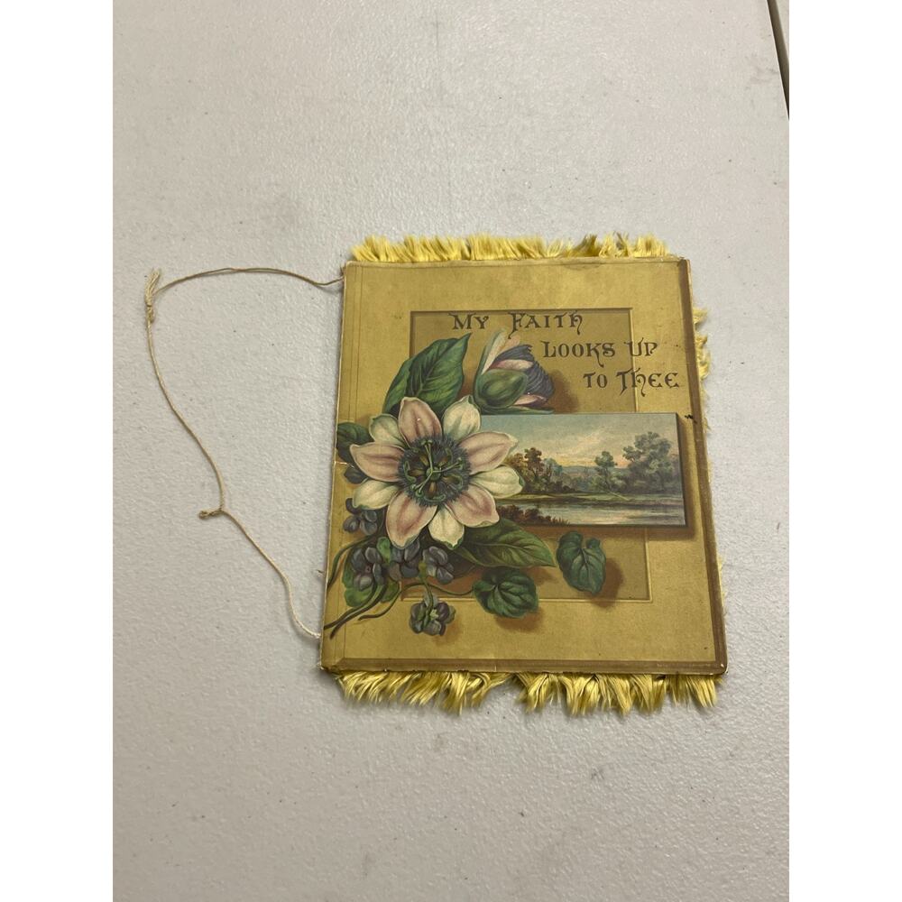 Vintage My Faith Looks Up to Thee by Ray Palmer Booklet 1883 Fabric Fringed